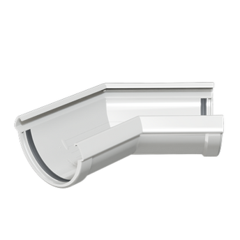 Угол жёлоба 135˚ Люкс (Lux) Пломбир, (RAL 9003)